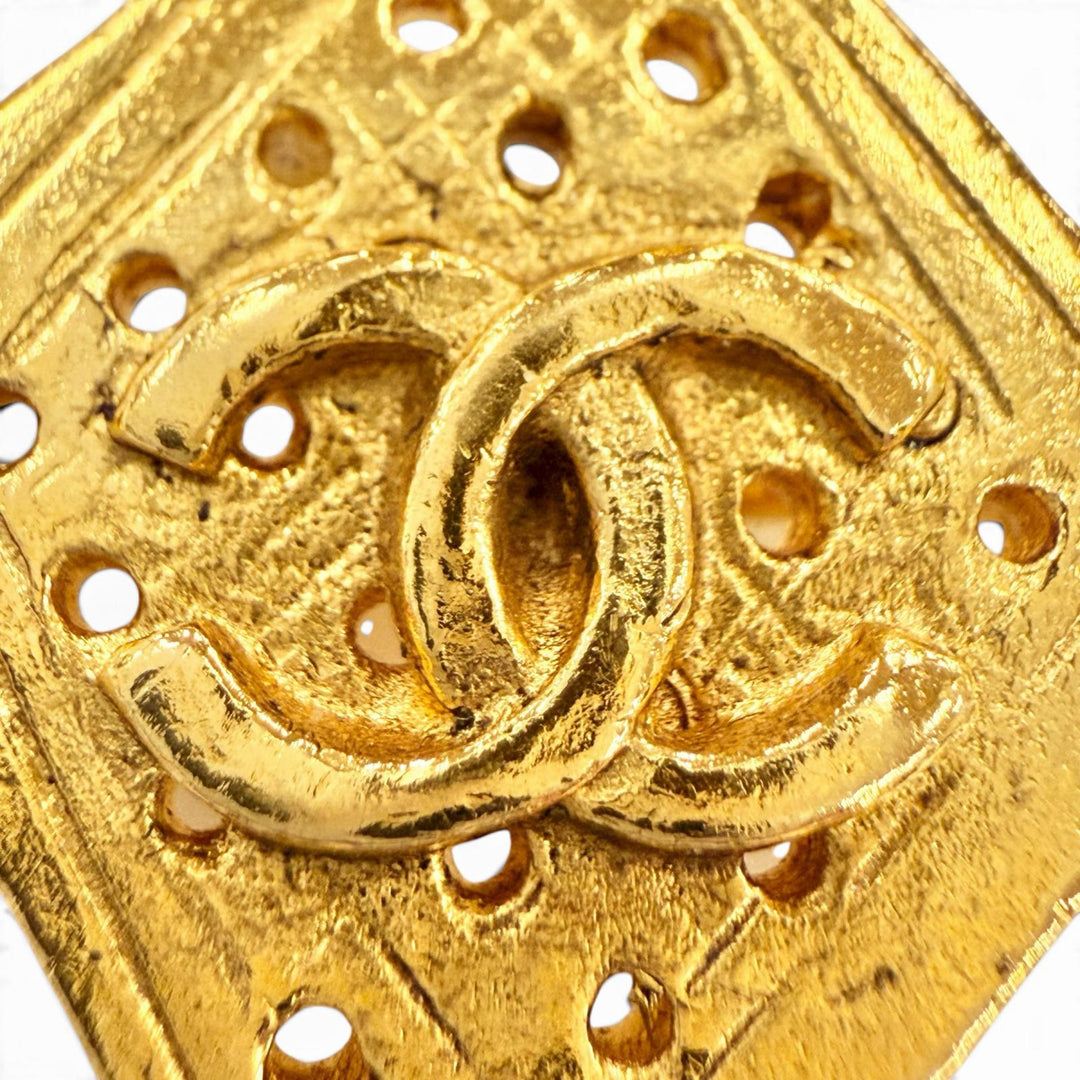 極美品◇CHANEL シャネル ヴィンテージ 94P ココマーク 大振りアンティーク ブローチ アクセサリー ゴールド フランス製 レディース