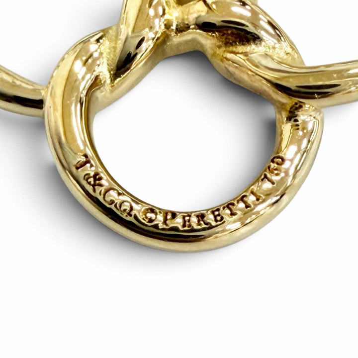 極美品△TIFFANY&amp;Co. ティファニー クアドロフォリオ ピアス 四つ葉 クローバーモチーフ 両耳用 イエローゴールド 重量3.04g 保存袋付き