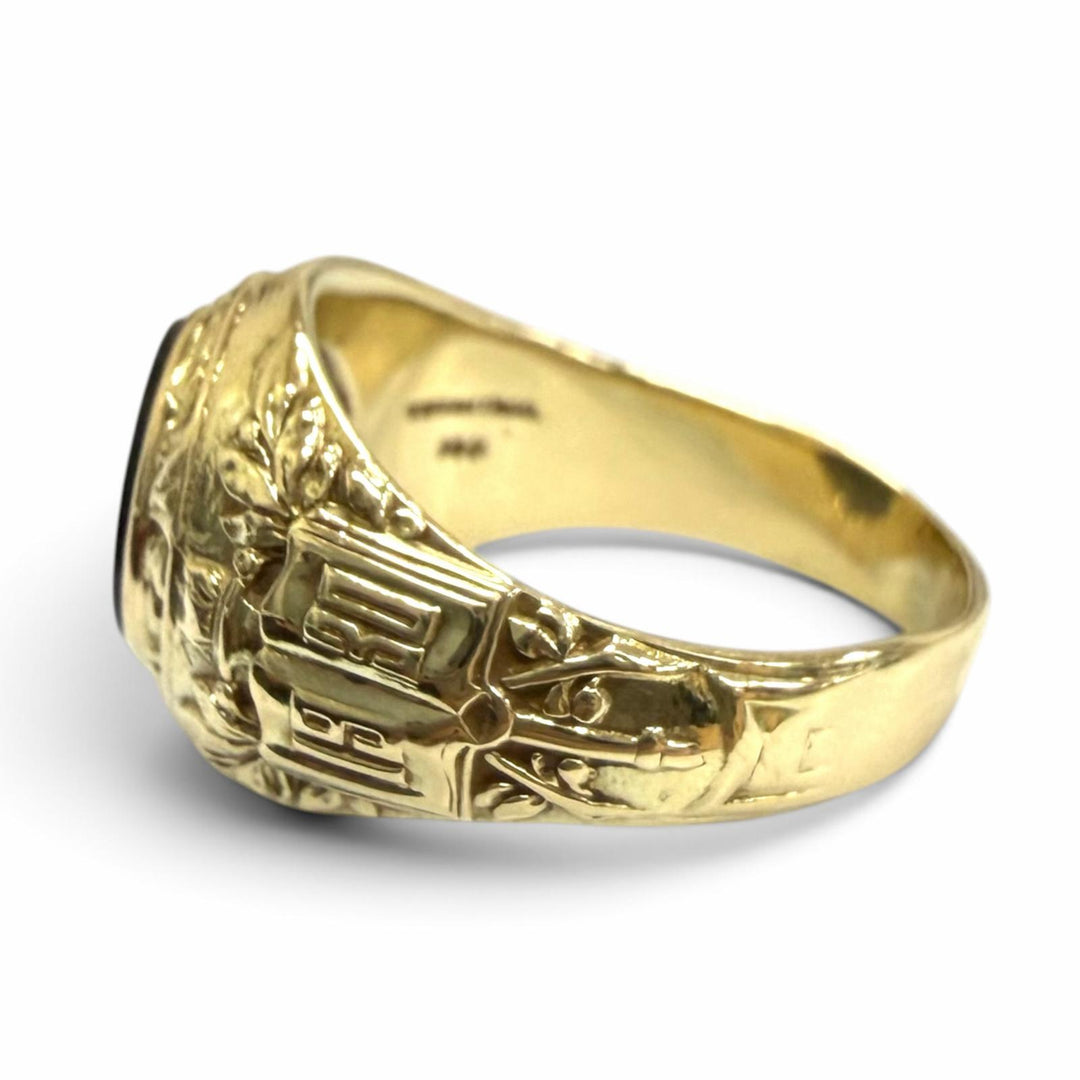 美品□TIFFANY&amp;Co. ティファニー ヴィンテージ 14K オニキス 1930年 ニューロシェル大学 超希少 指輪 ゴールド JP14号相当 重量10.37g