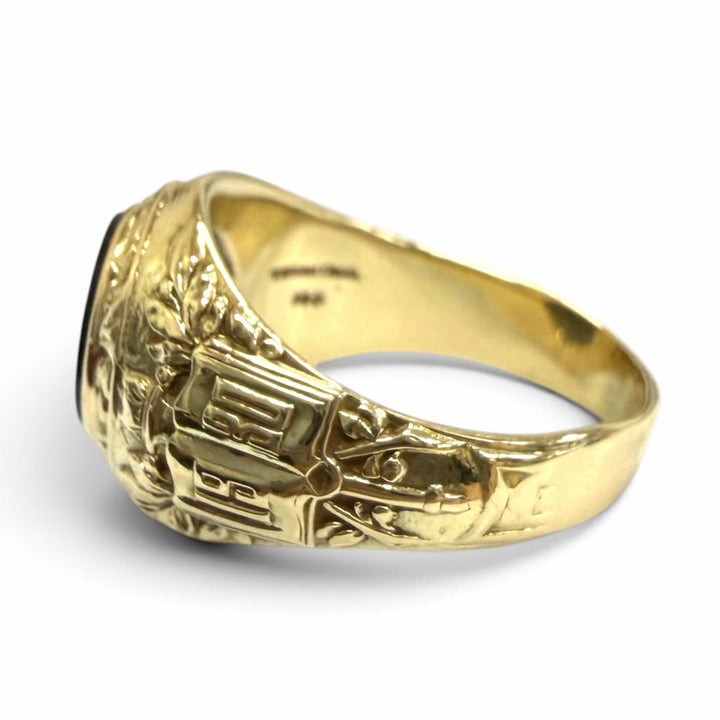 美品□TIFFANY&amp;Co. ティファニー ヴィンテージ 14K オニキス 1930年 ニューロシェル大学 超希少 指輪 ゴールド JP14号相当 重量10.37g