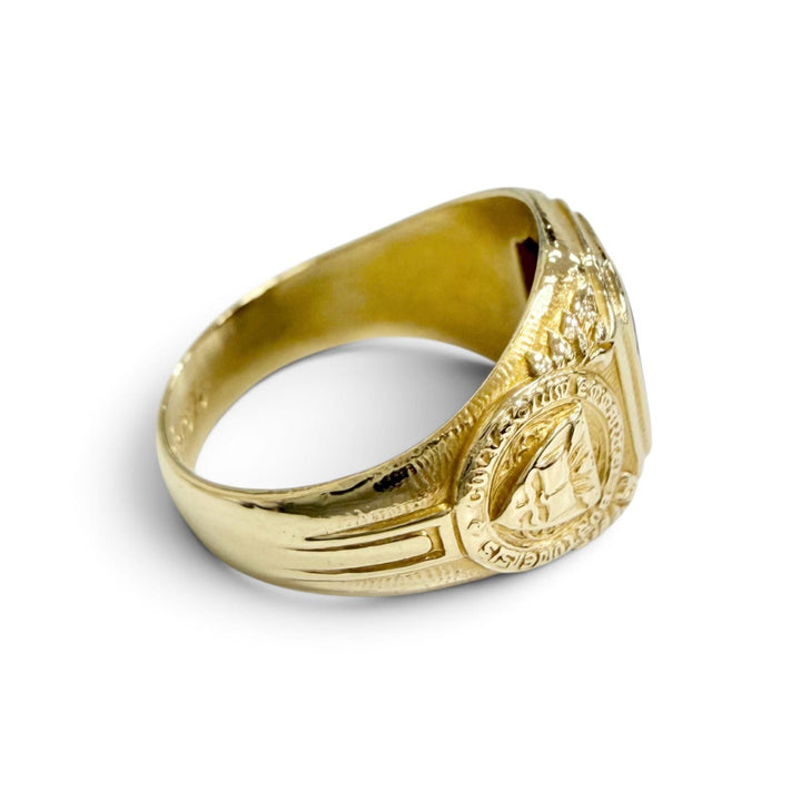 極美品△TIFFANY&amp;Co. ティファニー 超ヴィンテージ 1940年製 エマニュエル カレッジリング 14K ラピスラズリ 超希少 JP16.5号 重量8.71g