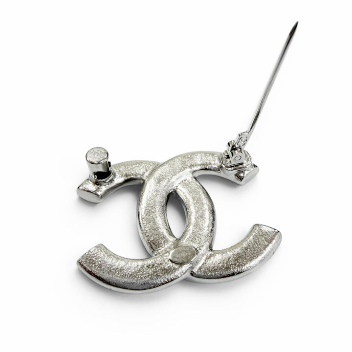 極美品☆CHANEL シャネル B25P ココマーク スター・ハート・Fパール ラインストーン ブローチ シルバー イタリア製 レディース 箱・袋付