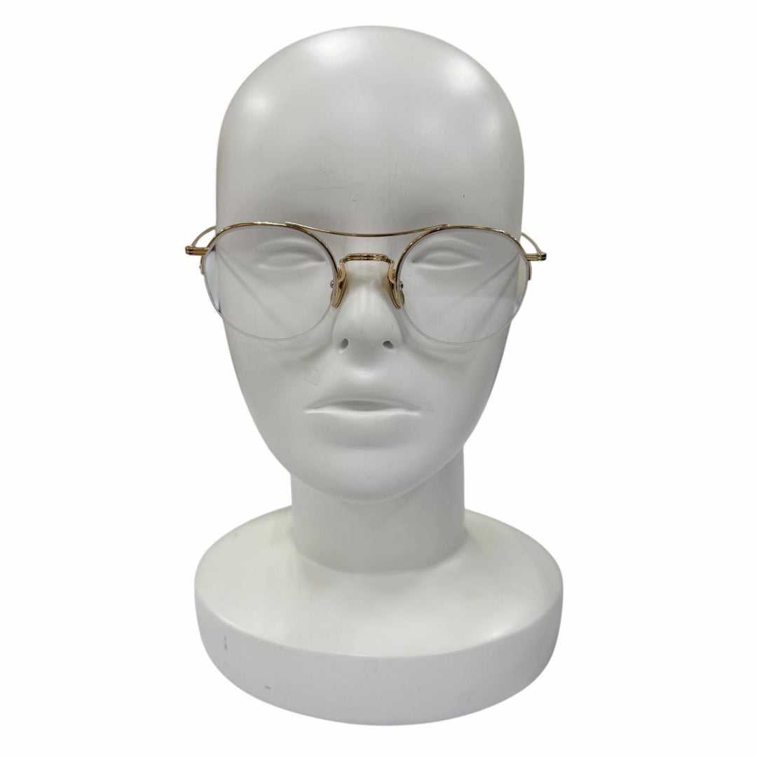 極美品☆THOM BROWNE トムブラウン TB-903 ツーブリッジ ハーフリム ボストン メガネ 眼鏡 アイウェア ゴールド 49□23-150 日本製