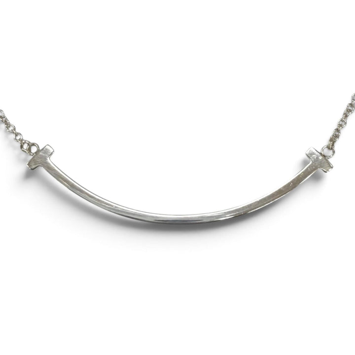 美品★TIFFANY&amp;Co. ティファニー ティファニーT スマイル ペンダント スモール AG925 ネックレス アクセサリー シルバー 重量1.9g