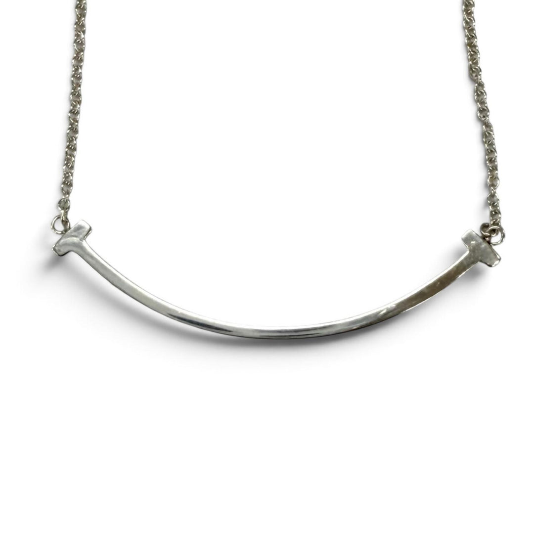 美品★TIFFANY&amp;Co. ティファニー ティファニーT スマイル ペンダント スモール AG925 ネックレス アクセサリー シルバー 重量1.9g