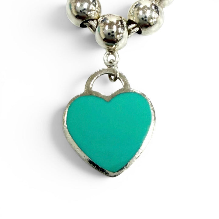 極美品★TIFFANY&amp;Co. ティファニー リターントゥティファニー ミニハートタグ ビーズ ブレスレット AG925 シルバー 重量6.8g 箱・袋付