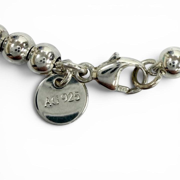 極美品★TIFFANY&amp;Co. ティファニー リターントゥティファニー ミニハートタグ ビーズ ブレスレット AG925 シルバー 重量6.8g 箱・袋付