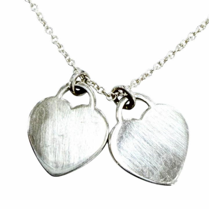 美品☆TIFFANY&amp;Co. ティファニー リターントゥティファニー ミニダブルハートタグ 1Pダイヤ ペンダント AG925 ダイヤモンド 箱・保存袋付