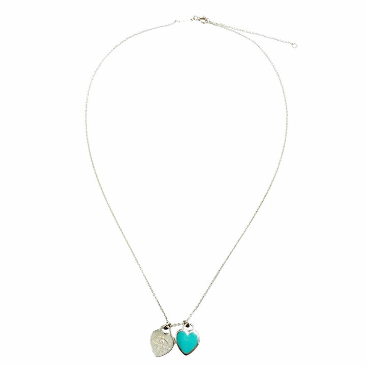 美品☆TIFFANY&amp;Co. ティファニー リターントゥティファニー ミニダブルハートタグ 1Pダイヤ ペンダント AG925 ダイヤモンド 箱・保存袋付