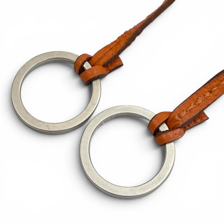 美品▼HERMES エルメス ヴィンテージ レザー シルバー金具 マルジェラ期 クロシェット ネックレス オレンジ □D刻印 フランス製 メンズ