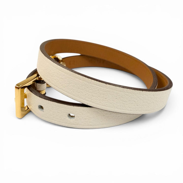 未使用品☆HERMES エルメス ポップH ドゥブルトゥール ヴォースイフト クレ ゴールデンイエロー ブレスレット T2 K刻印 定価121000円