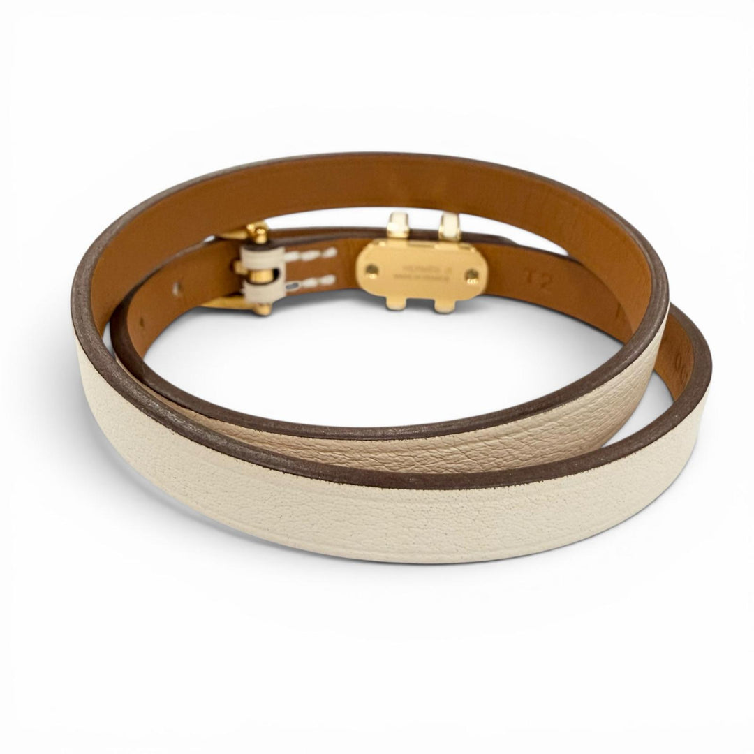 未使用品☆HERMES エルメス ポップH ドゥブルトゥール ヴォースイフト クレ ゴールデンイエロー ブレスレット T2 K刻印 定価121000円