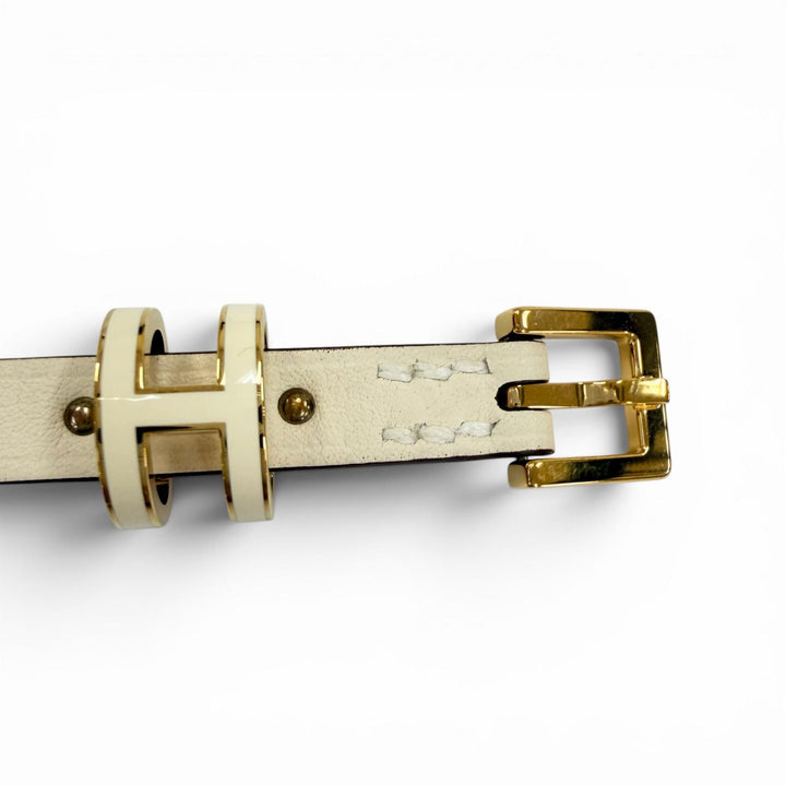 未使用品☆HERMES エルメス ポップH ドゥブルトゥール ヴォースイフト クレ ゴールデンイエロー ブレスレット T2 K刻印 定価121000円