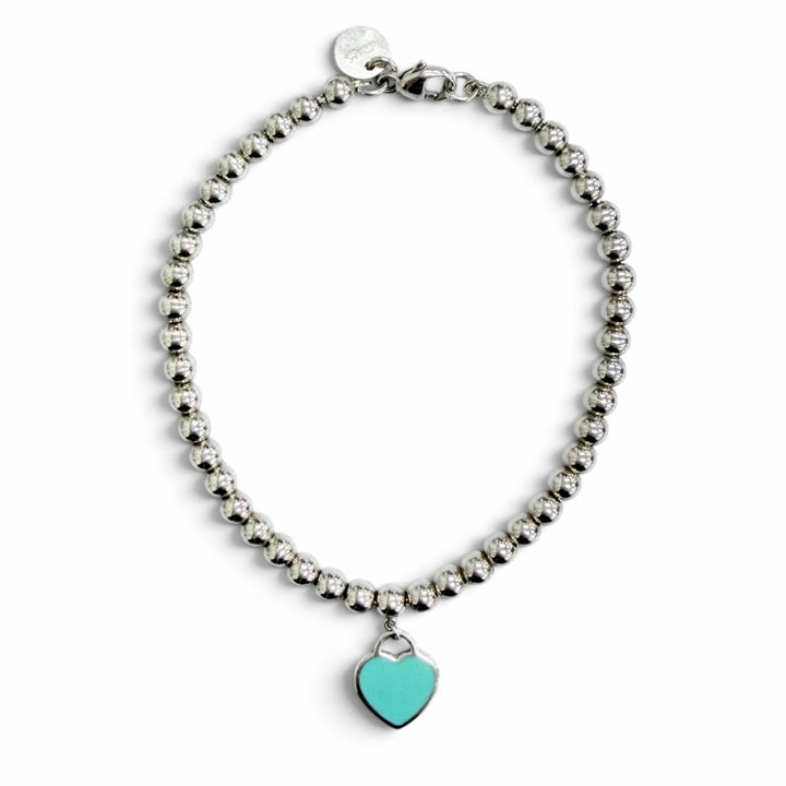美品△TIFFANY&amp;Co. ティファニー リターントゥティファニー ミニ ハート タグ ビーズ ブレスレット AG925 シルバー レディース 箱 袋付き