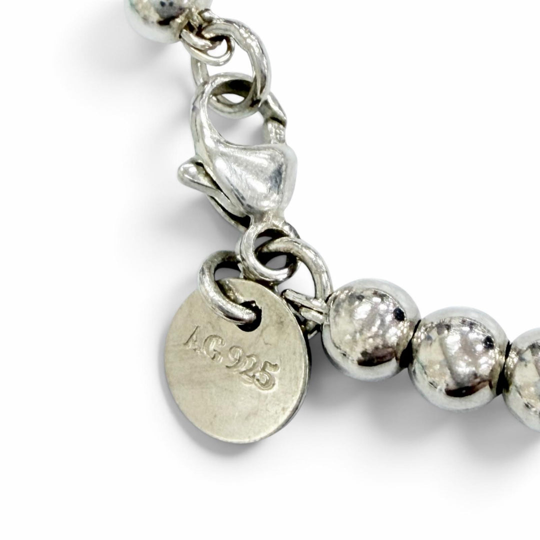 美品△TIFFANY&amp;Co. ティファニー リターントゥティファニー ミニ ハート タグ ビーズ ブレスレット AG925 シルバー レディース 箱 袋付き