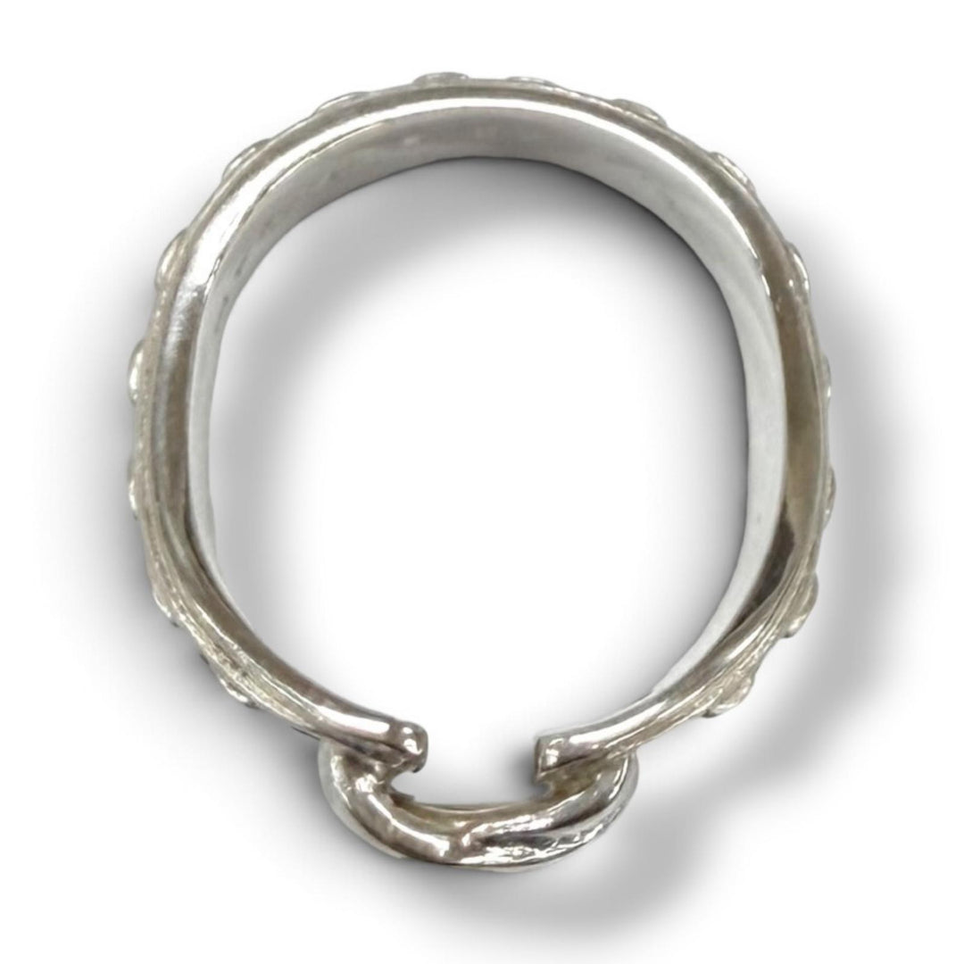 美品★HERMES エルメス ヴィンテージ 925 メキシコ ダブル リング 指輪 アクセサリー シルバー 52 JP11号相当 重量7.36g レディース