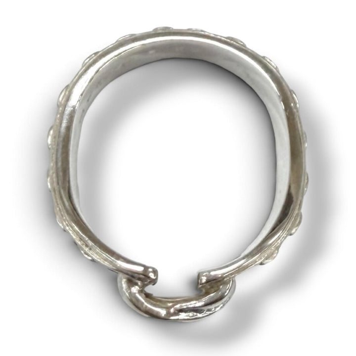 美品★HERMES エルメス ヴィンテージ 925 メキシコ ダブル リング 指輪 アクセサリー シルバー 52 JP11号相当 重量7.36g レディース