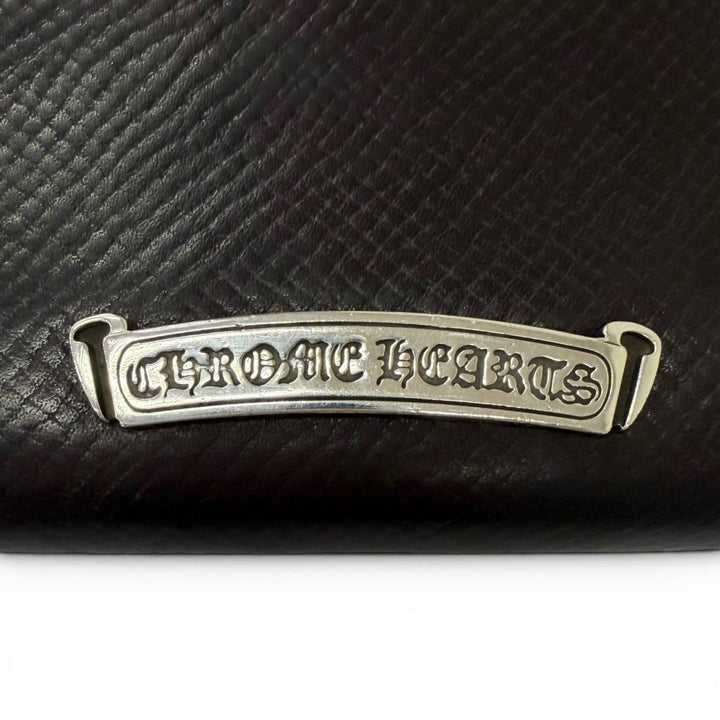 良品□CHROME HEARTS クロムハーツ REC F ZIP レザー フィリグリープラス ダガーZIP ロングウォレット 長財布 ダークブラウン シルバー