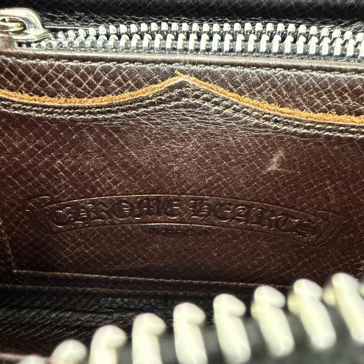 良品□CHROME HEARTS クロムハーツ REC F ZIP レザー フィリグリープラス ダガーZIP ロングウォレット 長財布 ダークブラウン シルバー
