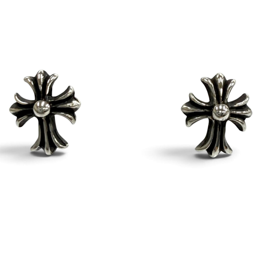 美品★CHROME HEARTS クロムハーツ No2 CH CRS CHクロス スタッド 925 14K 両耳用 ピアス シルバー ゴールド 重量1.5g レディース メンズ
