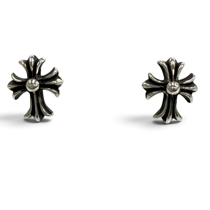美品★CHROME HEARTS クロムハーツ No2 CH CRS CHクロス スタッド 925 14K 両耳用 ピアス シルバー ゴールド 重量1.5g レディース メンズ