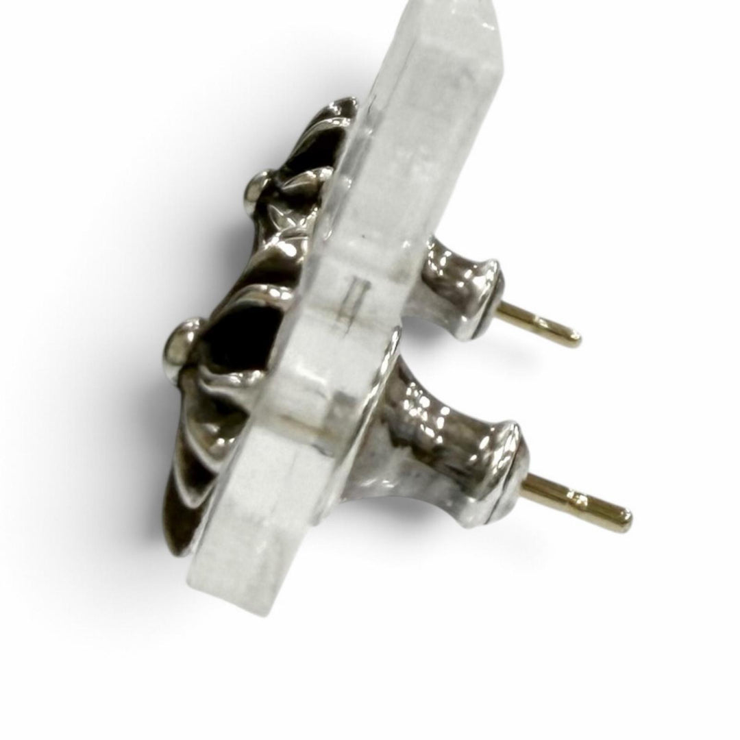 美品★CHROME HEARTS クロムハーツ No2 CH CRS CHクロス スタッド 925 14K 両耳用 ピアス シルバー ゴールド 重量1.5g レディース メンズ