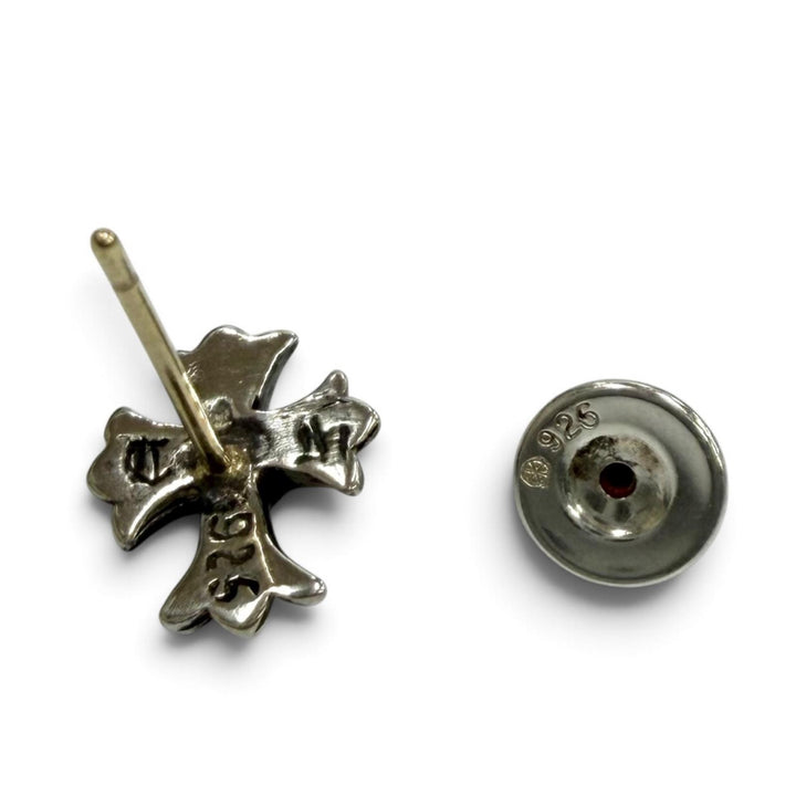 美品★CHROME HEARTS クロムハーツ No2 CH CRS CHクロス スタッド 925 14K 両耳用 ピアス シルバー ゴールド 重量1.5g レディース メンズ