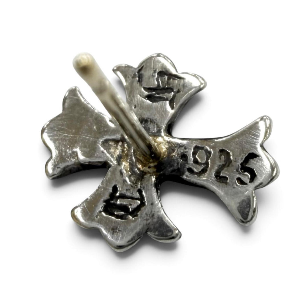 美品★CHROME HEARTS クロムハーツ No2 CH CRS CHクロス スタッド 925 14K 両耳用 ピアス シルバー ゴールド 重量1.5g レディース メンズ