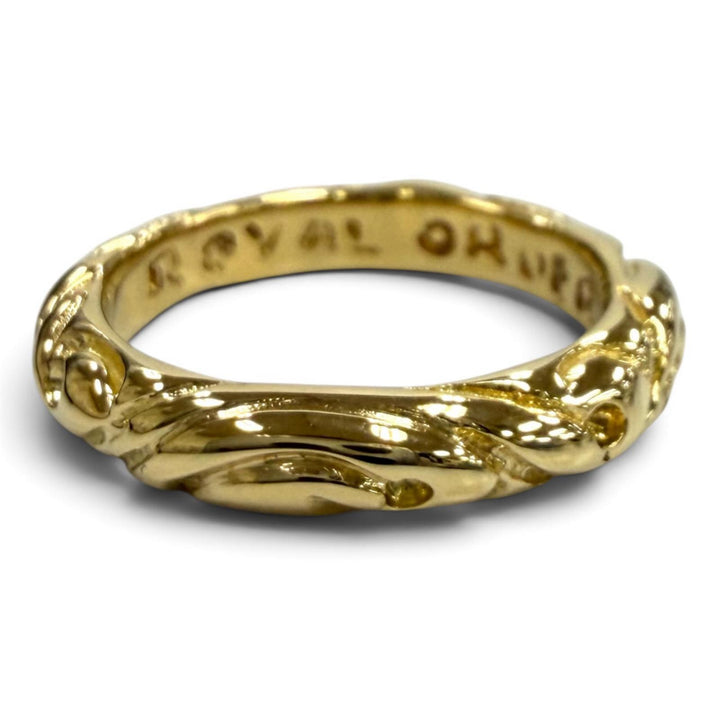 極美品★Royal Order ロイヤルオーダー JP9号相当 18K リボンバンド リング 指輪 アクセサリー ゴールド 重量5g レディース
