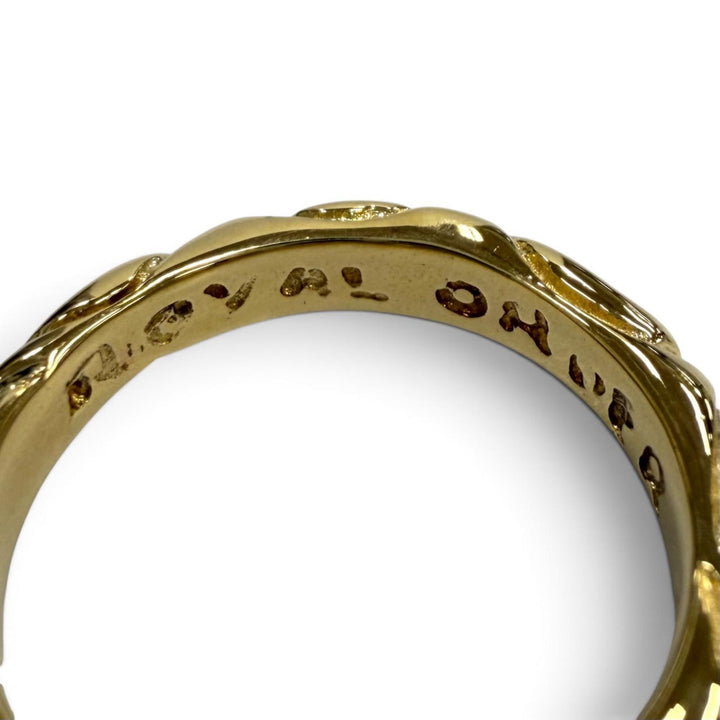 極美品★Royal Order ロイヤルオーダー JP9号相当 18K リボンバンド リング 指輪 アクセサリー ゴールド 重量5g レディース