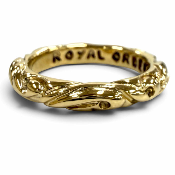 極美品★Royal Order ロイヤルオーダー K18 リボンバンド リング 指輪 アクセサリー ゴールド JP14号相当 重量7.3g レディース