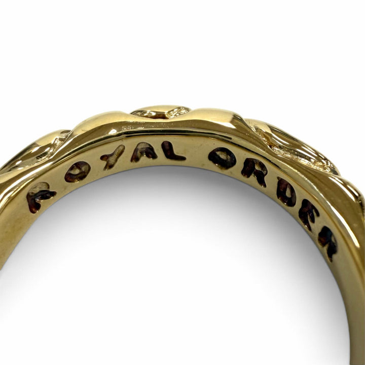 極美品★Royal Order ロイヤルオーダー K18 リボンバンド リング 指輪 アクセサリー ゴールド JP14号相当 重量7.3g レディース