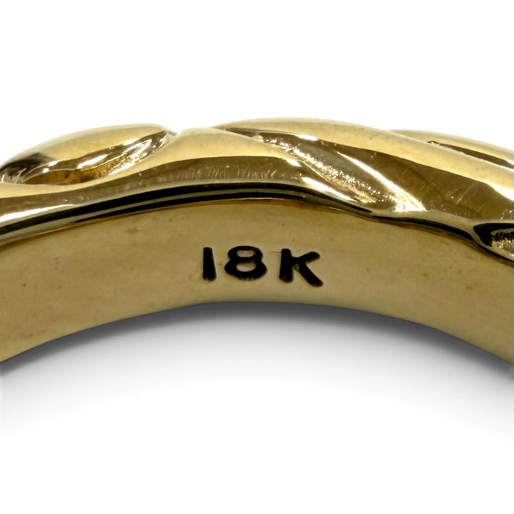極美品★Royal Order ロイヤルオーダー K18 リボンバンド リング 指輪 アクセサリー ゴールド JP14号相当 重量7.3g レディース
