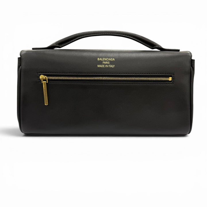 極美品◇BALENCIAGA バレンシアガ 834943 Bel Air ベルエア スモールクラッチバッグ 2WAY レザーショルダーバッグ 黒 イタリア製 袋付き
