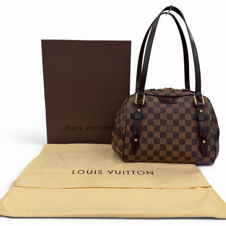 極美品☆LOUIS VUITTON ルイヴィトン N41157 ダミエ リヴィントン PM ダミエキャンバス ハンドバッグ ブラウン フランス製 箱・保存袋付