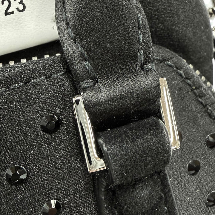 極美品◇Maison Margiela メゾンマルジェラ SB2WG0006 5AC サテン スウェードレザー マイクロ 2WAY ショルダーバッグ 黒 イタリア製