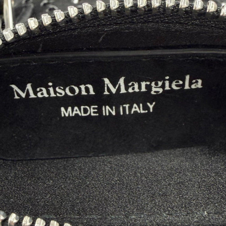 極美品◇Maison Margiela メゾンマルジェラ SB2WG0006 5AC サテン スウェードレザー マイクロ 2WAY ショルダーバッグ 黒 イタリア製