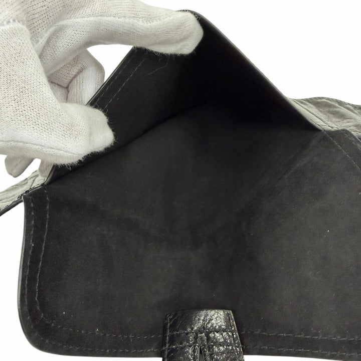 極美品☆Christian Dior クリスチャンディオール ヴィンテージ 35-MA-0169 ロゴ金具 サドル レザー ベルト ブラック ゴールド金具