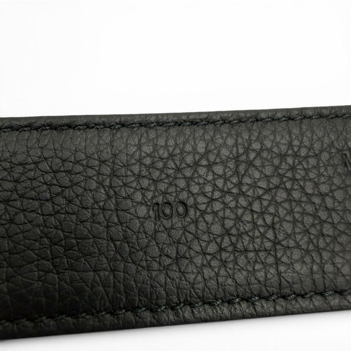 美品▼DIOR ディオール オム キャンバス レザー オブリーク ピンバックル ベルト ブラック シルバー金具 100 イタリア製 メンズ