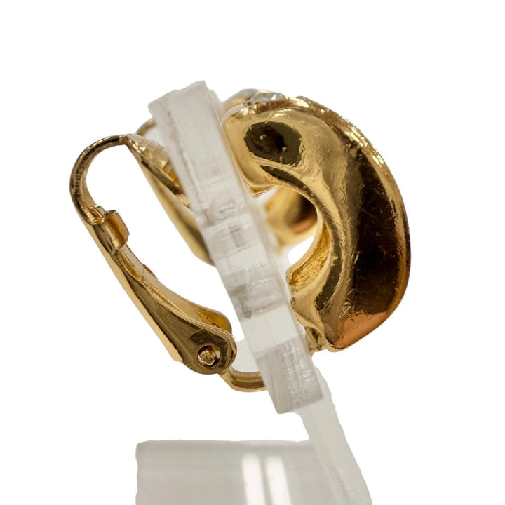 美品◇Christian Dior クリスチャンディオール ヴィンテージ バゲット クラスター ハギー イヤリング アクセサリー ゴールド クリア