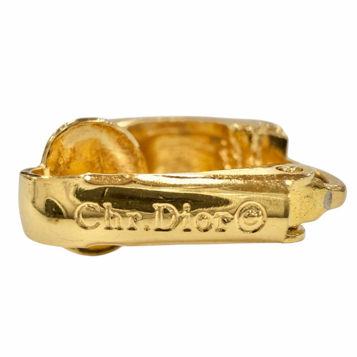 美品◇Christian Dior クリスチャンディオール ヴィンテージ バゲット クラスター ハギー イヤリング アクセサリー ゴールド クリア