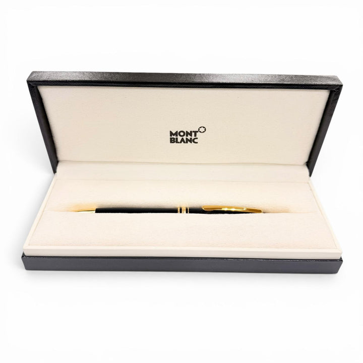 極美品◇MONTBLANC モンブラン マイスターシュテュック ツイスト式 ホワイトスター ボールペン ブラック ゴールド ドイツ製 筆記確認済み