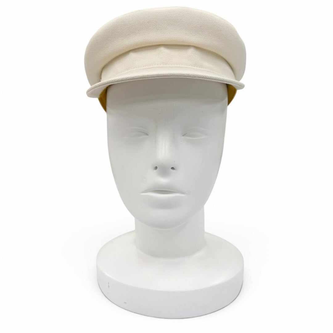 極美品☆HERMES エルメス ヴォーバン コットン100％ シルバー金具 セリエ金具 キャスケット アイボリー 57 フランス製 正規品 レディース
