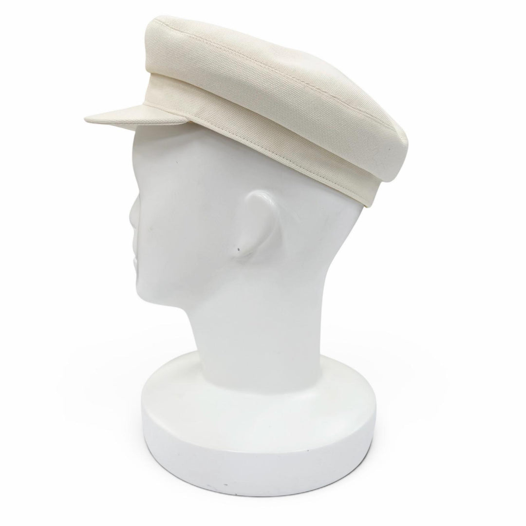 極美品☆HERMES エルメス ヴォーバン コットン100％ シルバー金具 セリエ金具 キャスケット アイボリー 57 フランス製 正規品 レディース