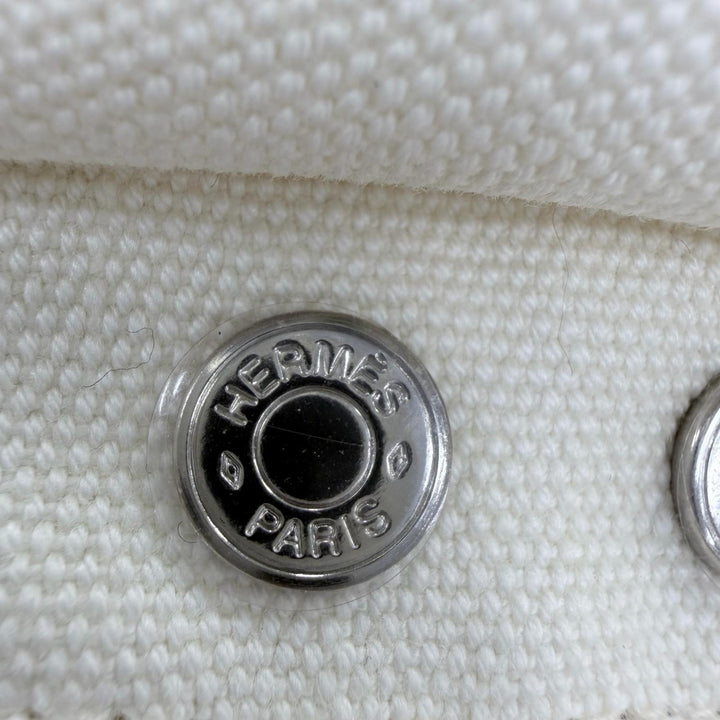 極美品☆HERMES エルメス ヴォーバン コットン100％ シルバー金具 セリエ金具 キャスケット アイボリー 57 フランス製 正規品 レディース