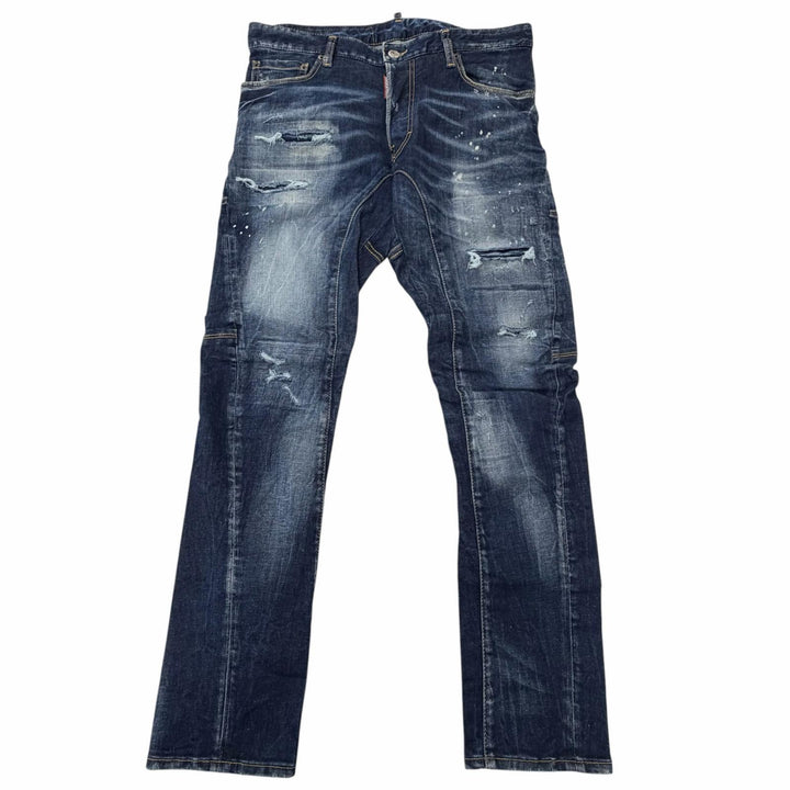 【ドンドン見直し】美品□DSQUARED2 ディースクエアード 22SS S74LB1043 Tidy Biker Jean ダメージ加工 デニムパンツ ブルー 48 正規品