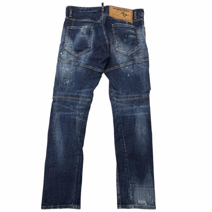 【ドンドン見直し】美品□DSQUARED2 ディースクエアード 22SS S74LB1043 Tidy Biker Jean ダメージ加工 デニムパンツ ブルー 48 正規品