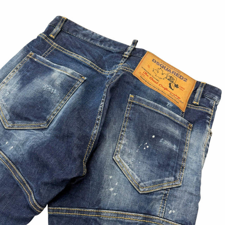 【ドンドン見直し】美品□DSQUARED2 ディースクエアード 22SS S74LB1043 Tidy Biker Jean ダメージ加工 デニムパンツ ブルー 48 正規品
