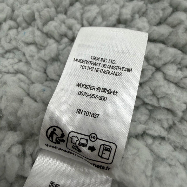 極美品▼Supreme シュプリーム 23AW LINED FLANNEL SNAP SHIRT バックロゴ刺繍 裏地ボア 長袖シャツ ジャケット ブルー M 正規品 メンズ