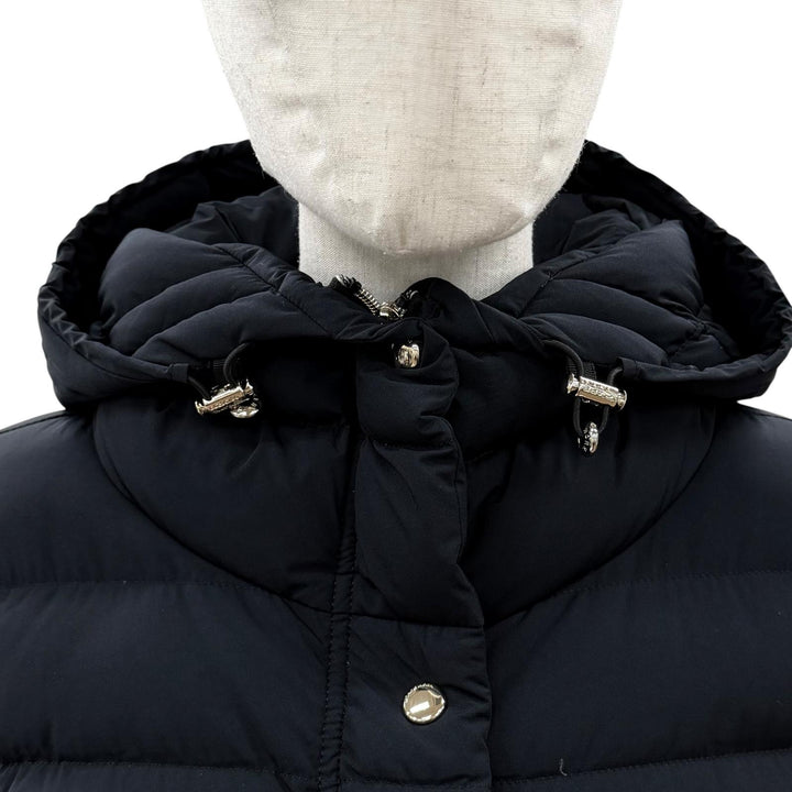 極美品◇CAPE HORN ケープホーン 52570 SANTACRUZ ロゴワッペン付 ダブルジップ フーデッド ダウンコート ダークネイビー 42 正規品